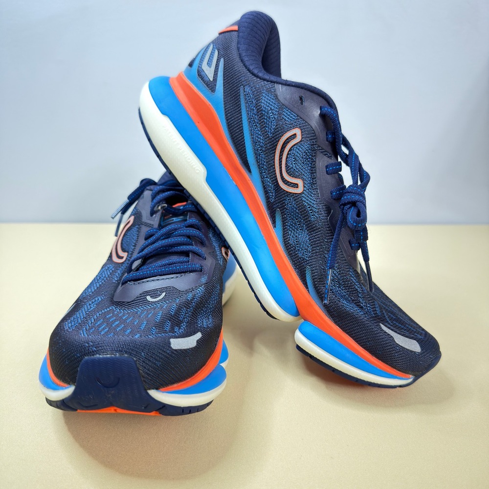 True Motion U-TECH Vichara Running Shoes Men 7.5 Navy Blue Orange Perform NWT